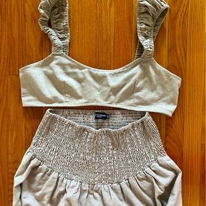 Pretty Little Thing Two Piece, Stone Linen Look, Maternity Set!